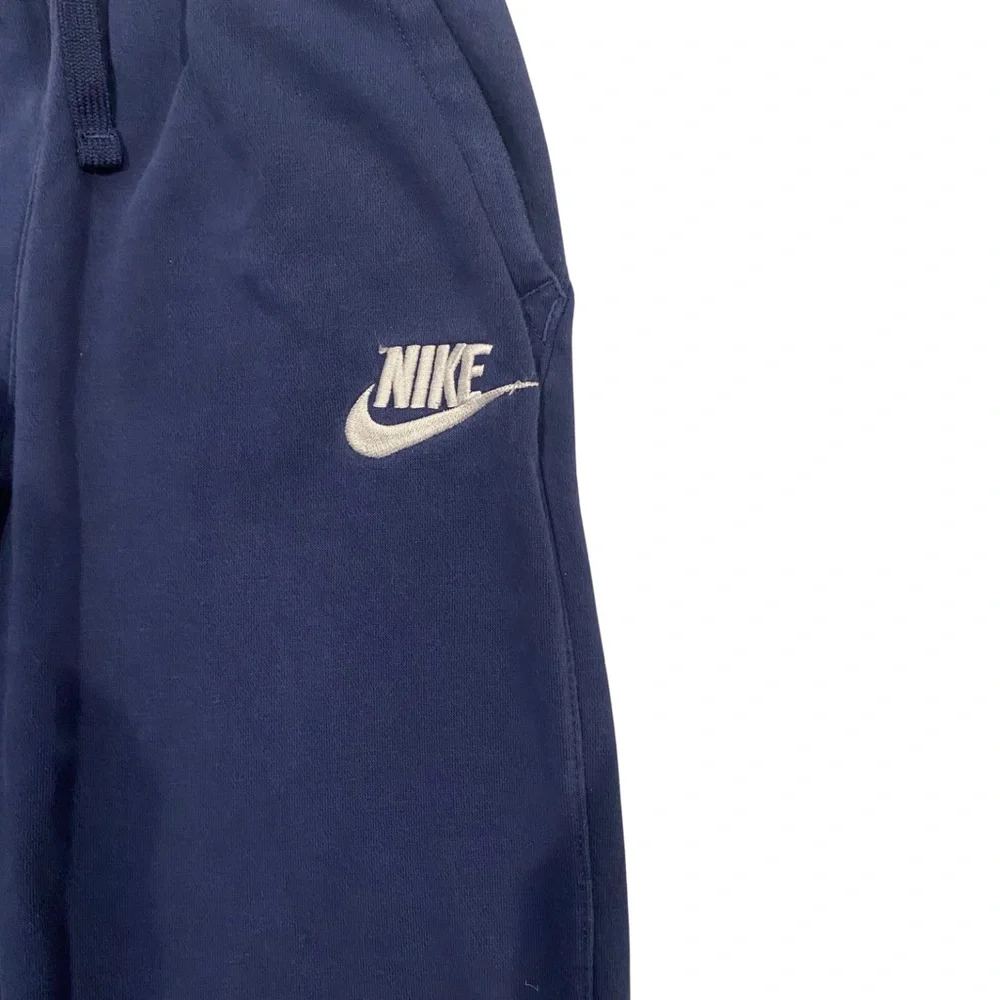 Nike Navy Fleece Sweatpants Elastic Cuffs Relaxed Fit Joggers - Large - Picture 3 of 4